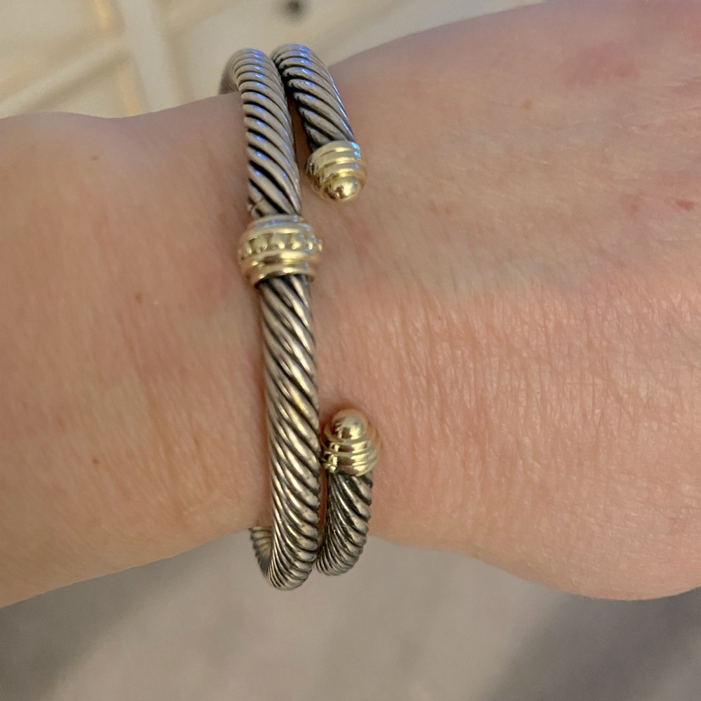 Set of David Yurman classic cable bracelets.